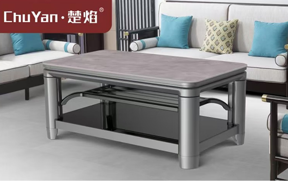 楚焰高端升降茶幾電暖桌 茶幾智能升降電器L24-2-摩卡棕灰[高腳雙升降]